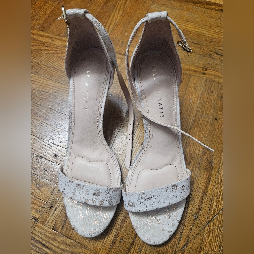 Kelly & Katie Cream Heels with Slingback Design